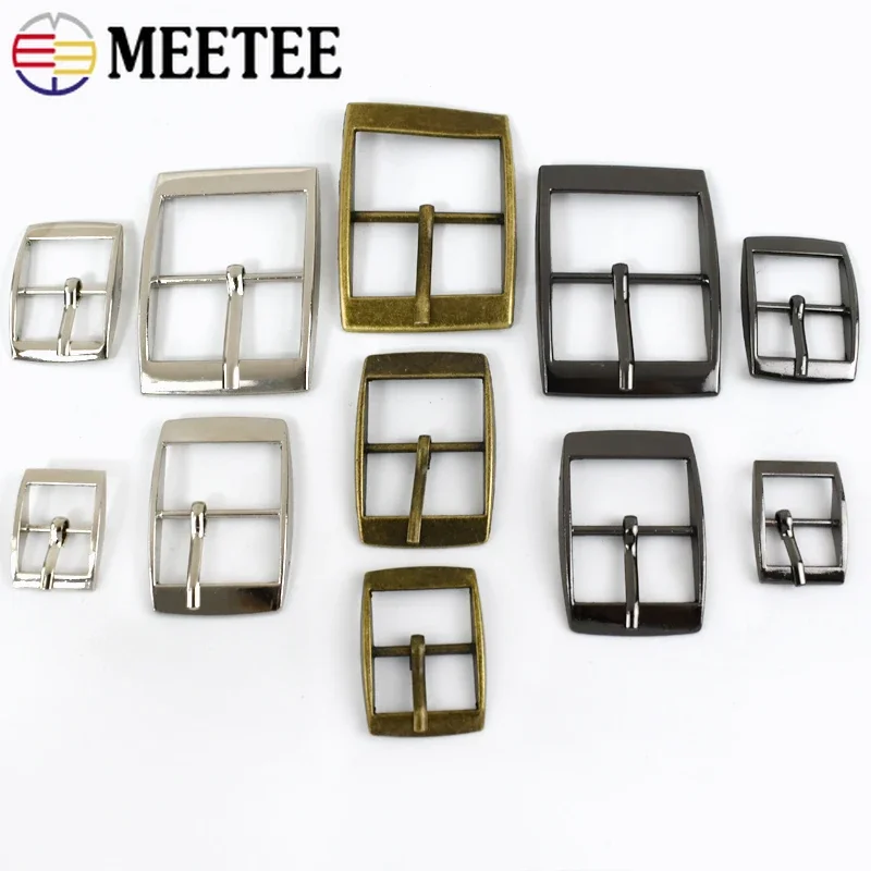 5/10Pcs 15/20/25/30mm Metal Pin Buckles For Shoes Belt Bag Strap Buckle Clasps Webbing Adjuster Hook DIY Sewing Accessories