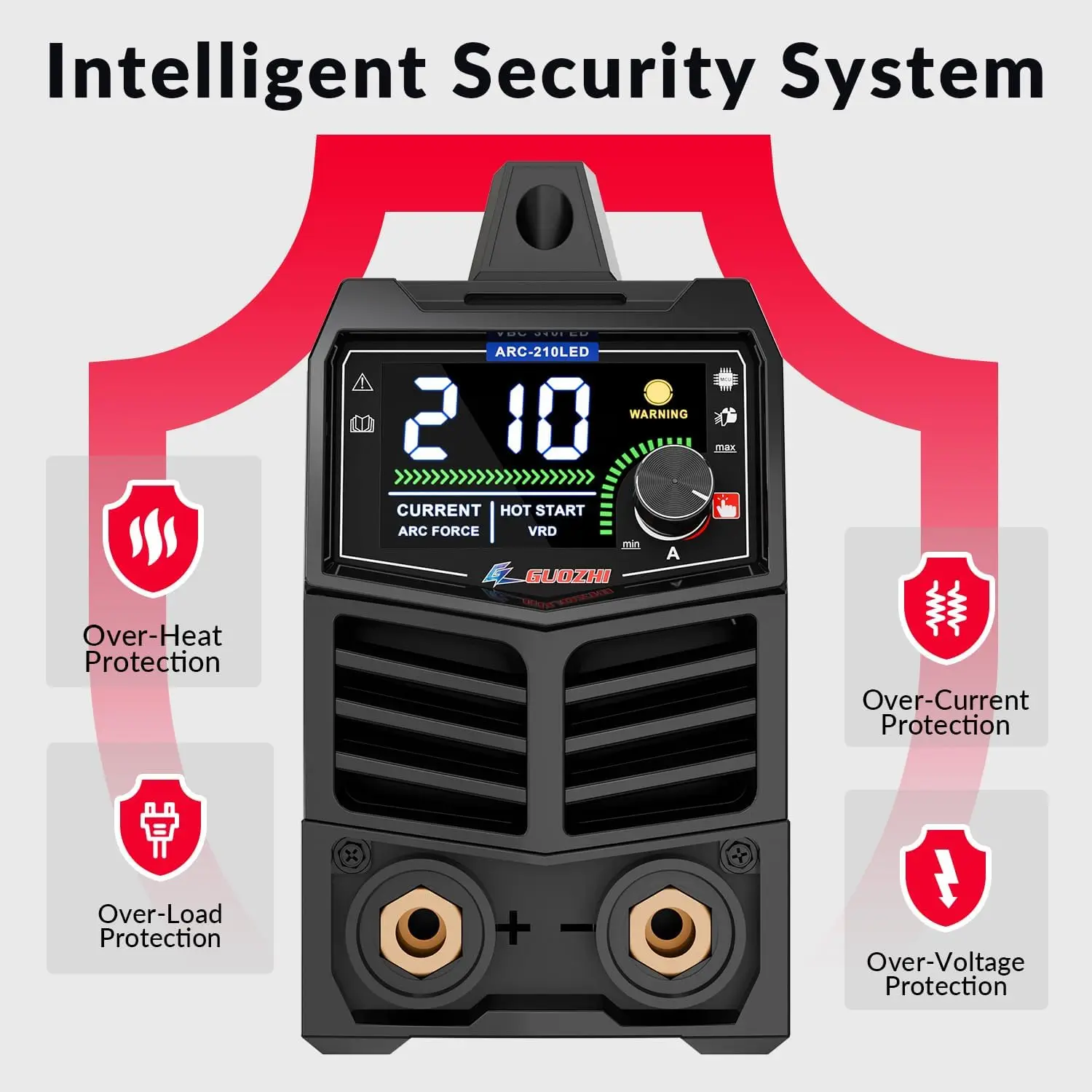 Stick Welder 210Amp Large LED Display Digital Inverter IGBT Welding Machine 110V/220V Dual Voltage Hot Start Portable MMA ARC