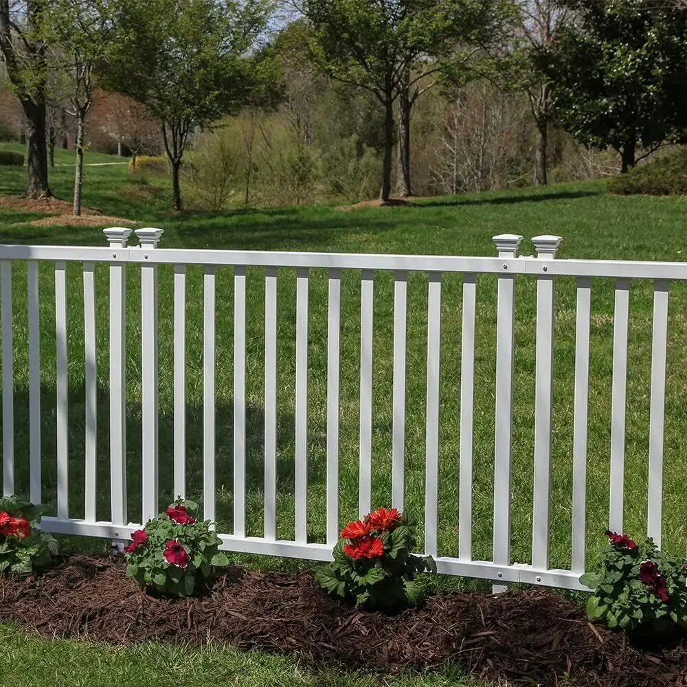 No Dig Semi-Permanent Vinyl Fence, White(36in H x 42in W)-(Pack of 2)