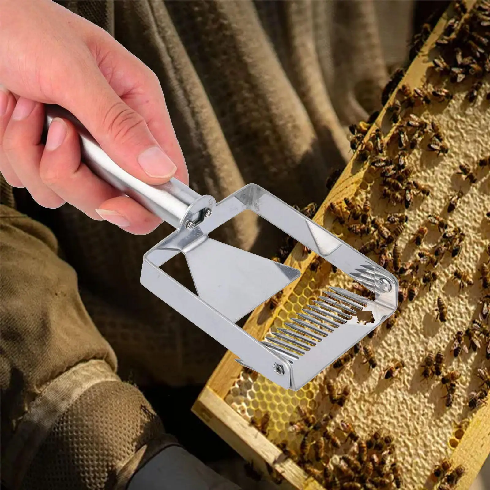 Honey Uncapping Fork Honey Comb Scratcher Versatile Handheld Practical Stainless Steel Hive Tool Honeycomb Honey Extractor