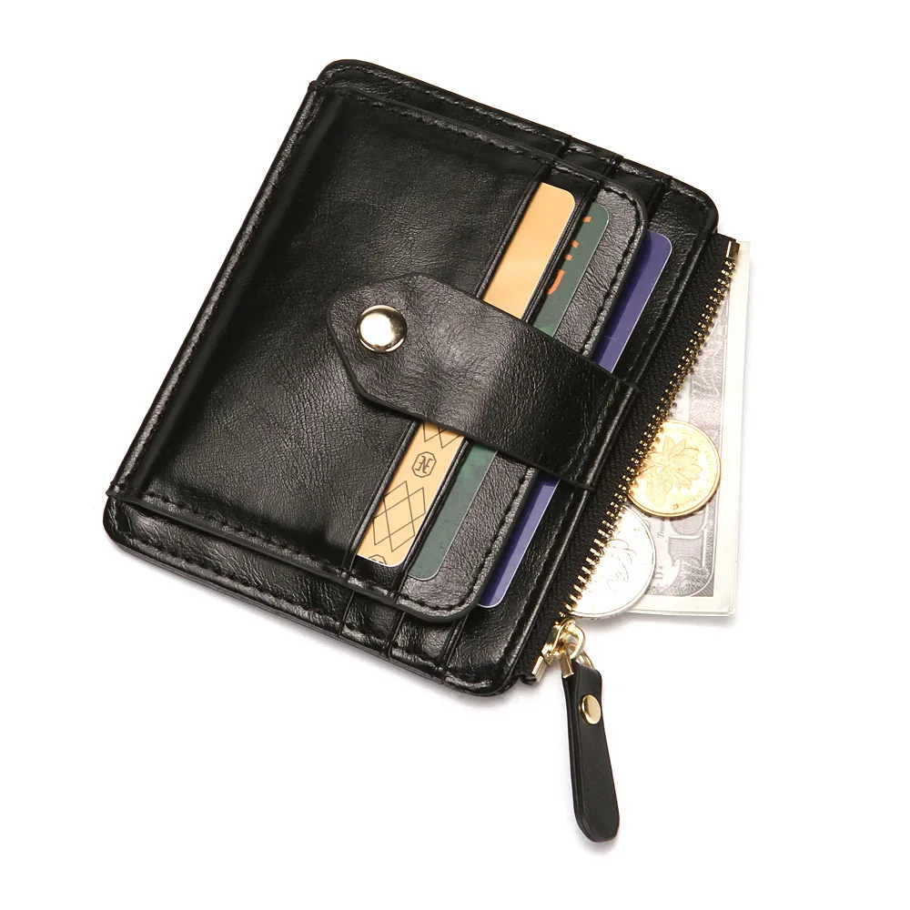 

Luxury Small Men's Credit ID Card Holder Wallet Male Slim Leather Wallet with Coin Pocket Brand Designer Purse for Men Women