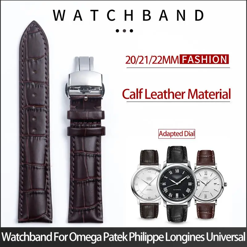 

NFR Genuine Italy Leather Watchband 20/21/22mm Watch Band For Omega Patek Philippe Longines Universal Pin buckle Wrist Belt