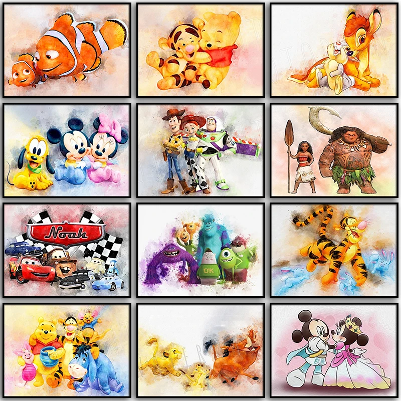 

Disney 5D DIY Diamond Painting Mickey Mouse Cars Winnie the Pooh Bambi Full Square&Round Diamond mosaic embroidery Cross stitch