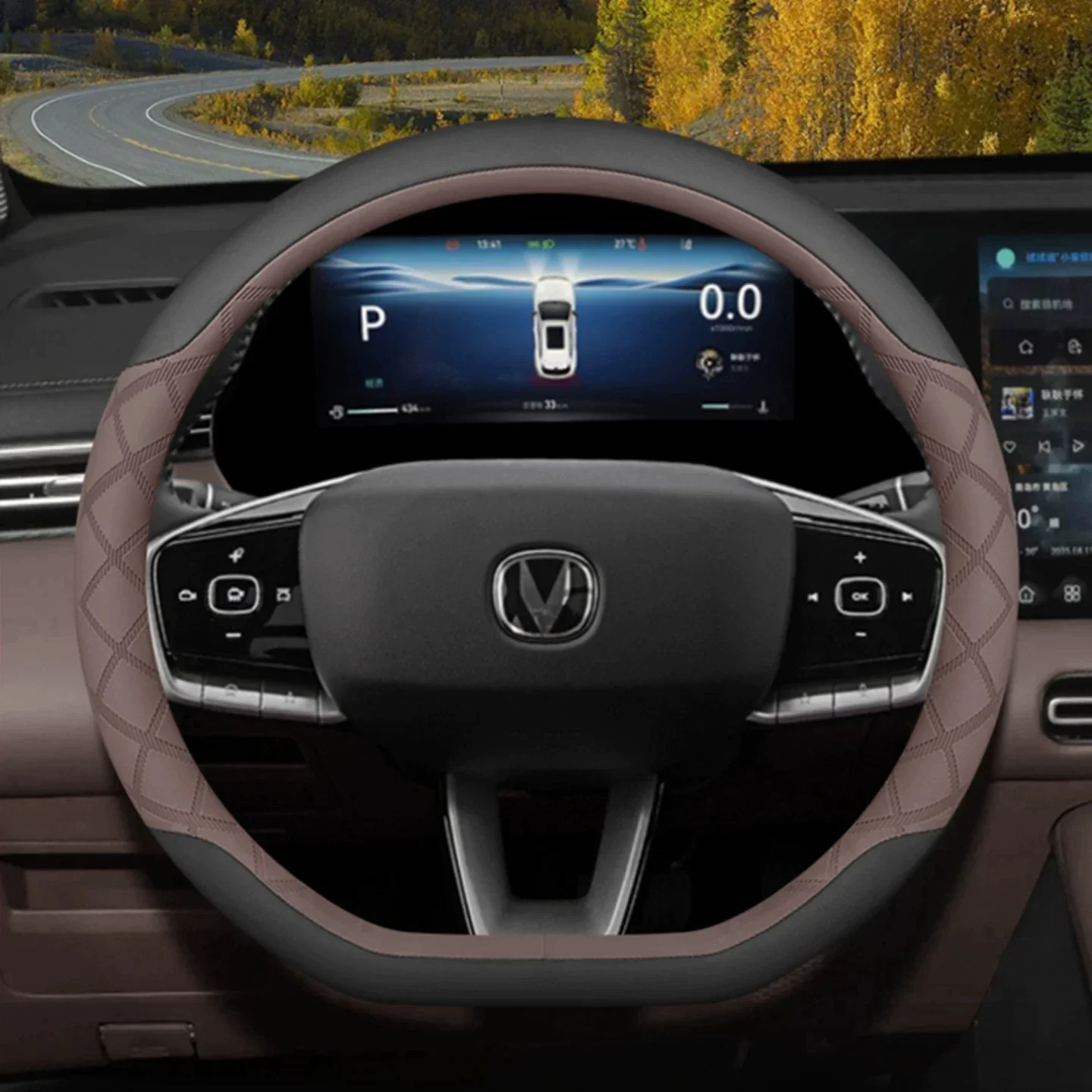 For Changan Leather Car Steering Wheel Cover For UNI-K CS35 CX70 CS85 CS55 CS75 CS15 Alsvin Ultra Thin Anti‑Slip Steering Cover