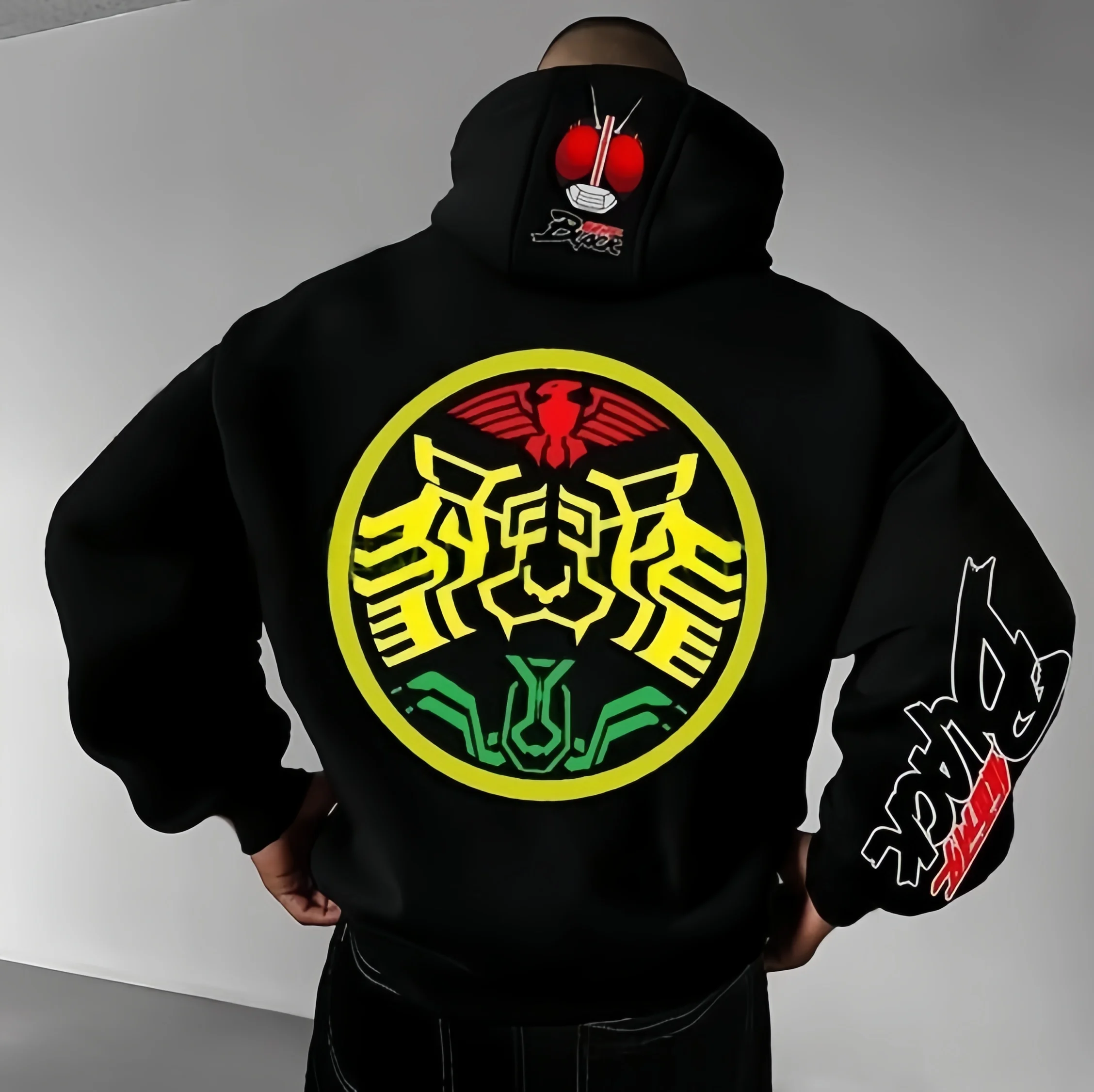 Gundam Mecha Kamen Rider herenhoodie print outdoor casual comfort unisex trui met capuchon print pullover trui
