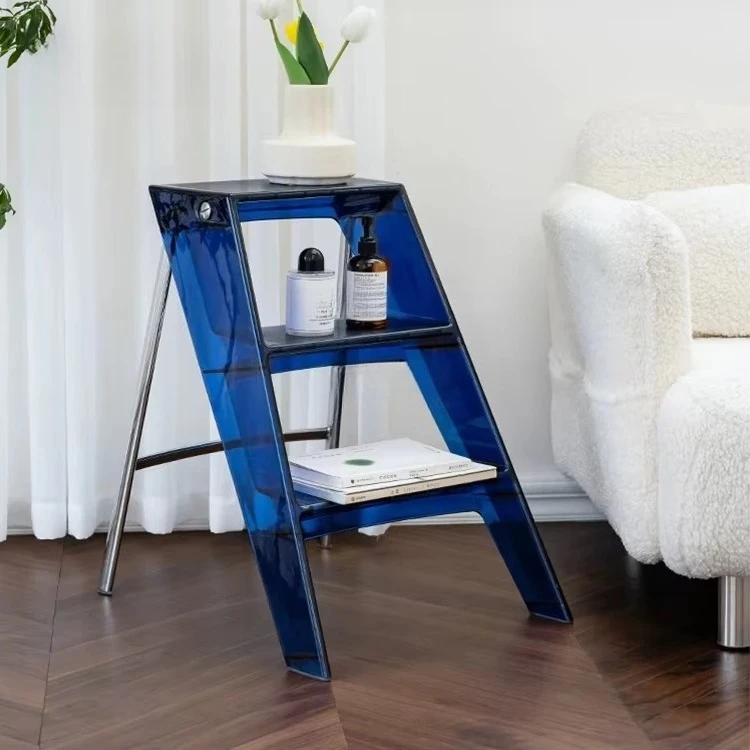 Wholesale 3 Step Acrylic Step Stool Clear Acrylic Folding Step Stool 150kg Kitchen Iron Frame Home Stool