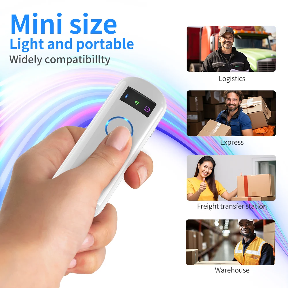 Xincode Pocket Wireless Bluetooth Mini 1D 2D Qr Czytnik kodów kreskowych Przenośny skaner kodów kreskowych Skanowanie w przypadku zapasów