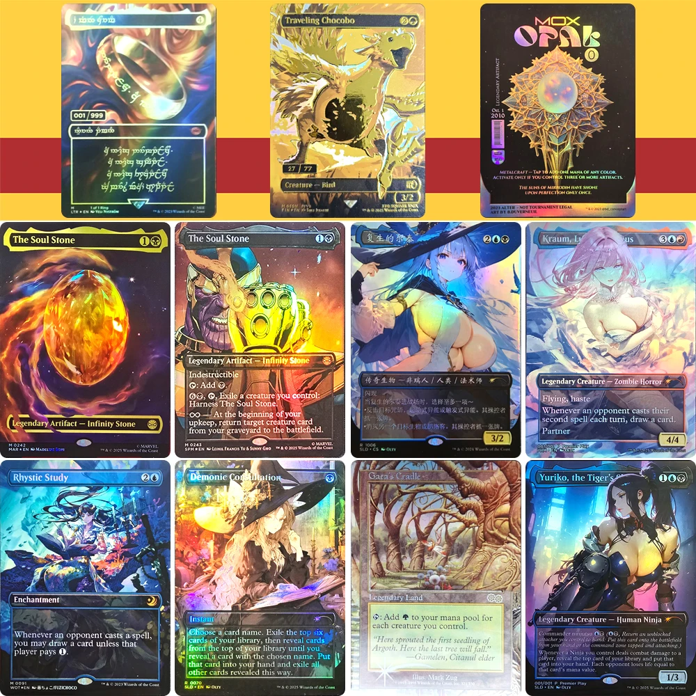 Anime characters Chocobo gold Supreme Ring Commander DIY Homemade Xtreme Game toys Collection card Christmas birthday gift