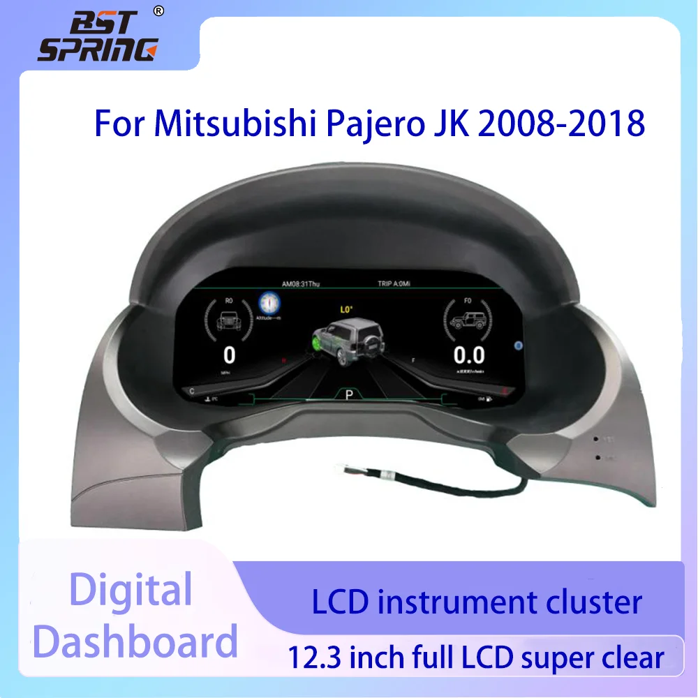 

Mitsubishi Pajero JK 2008-2018 автомобильный цифровой кластер приборная панель виртуальный кабин ЖК-инструмент измеритель скорости экран многоязычный
