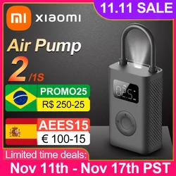 Xiaomi Mini pompa ad aria portatile 2 Mijia compressore d'aria elettrico Treasure 150PSI Type-C LED Multitool gonfiatore per auto automobilistiche S