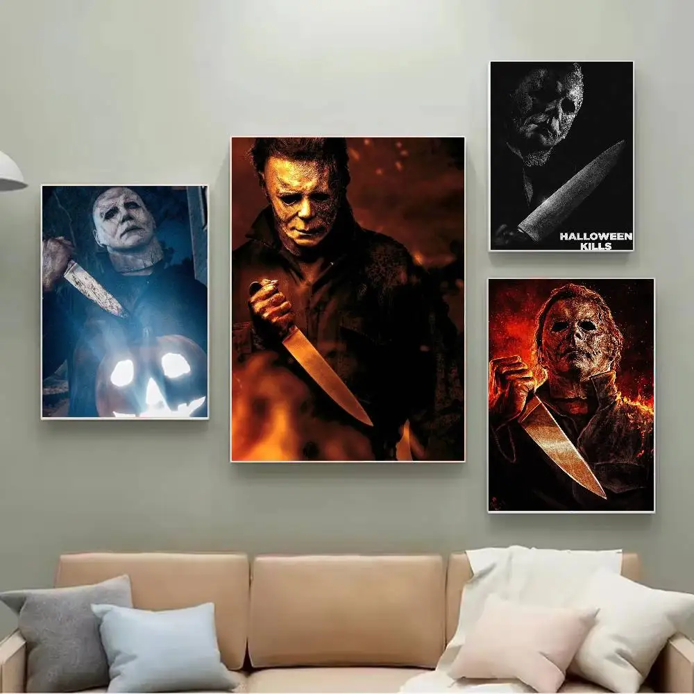 1 قطعة فيلم الرعب مايكل مايرز المشارك ذاتية اللصق الفن ورقة مقاومة للماء ملصق مقهى بار غرفة جدار ديكور #3