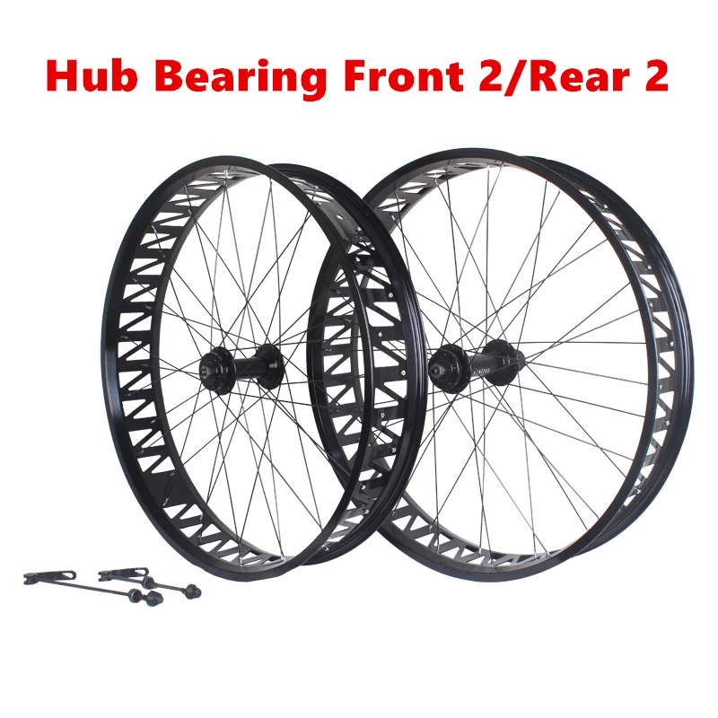 26x4.0/4.9 Inch Fat Bike Snowbike Disc Brake Wheel Set Peilin Hub Hollow Front 135mm Rear 190mm Fatbike Anodized Color