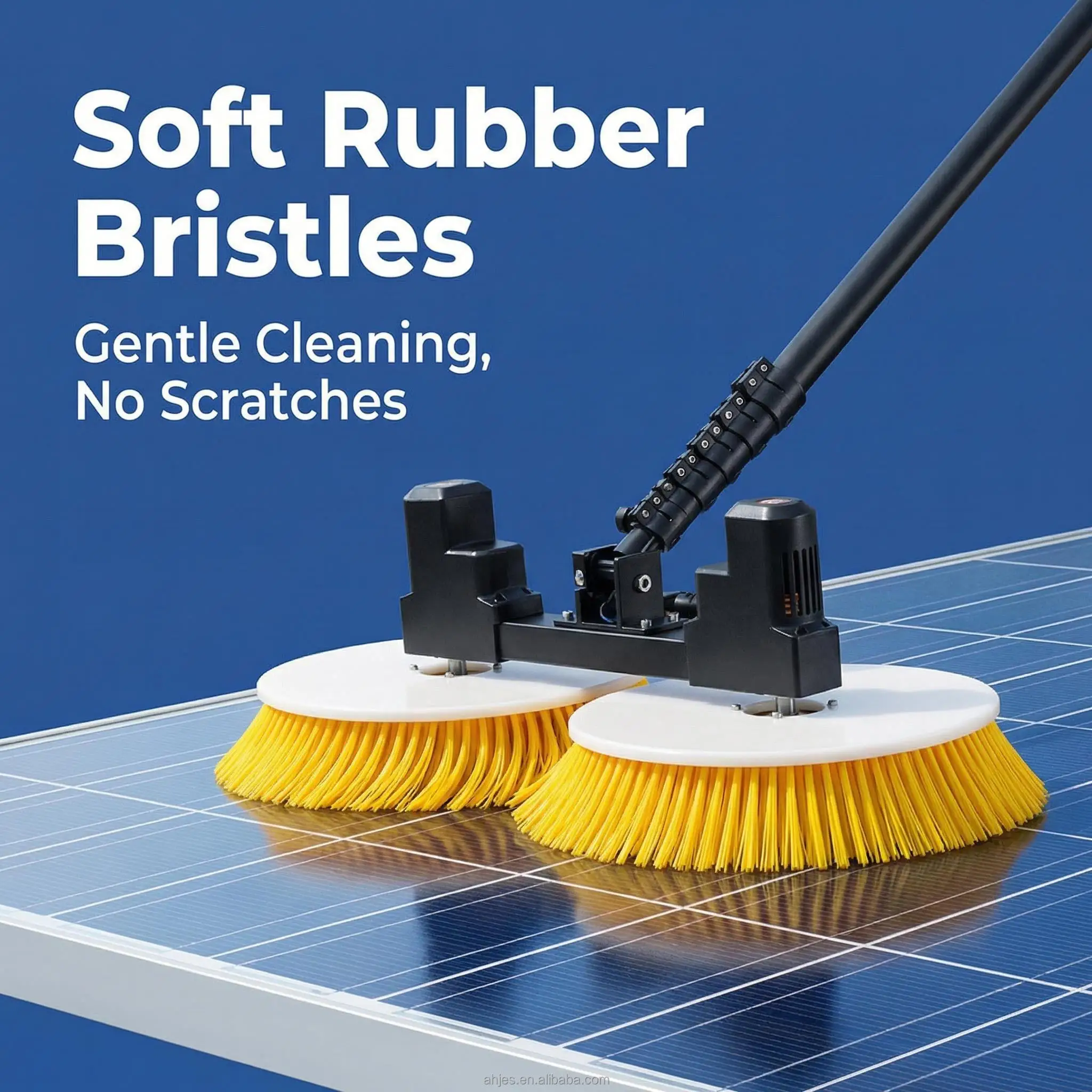 

Electric Solar Panel Cleaning Machine Double Head Rotary Brush Telescopic Water Fed Pole Photovoltaic Roof Cleaner Washing Tool