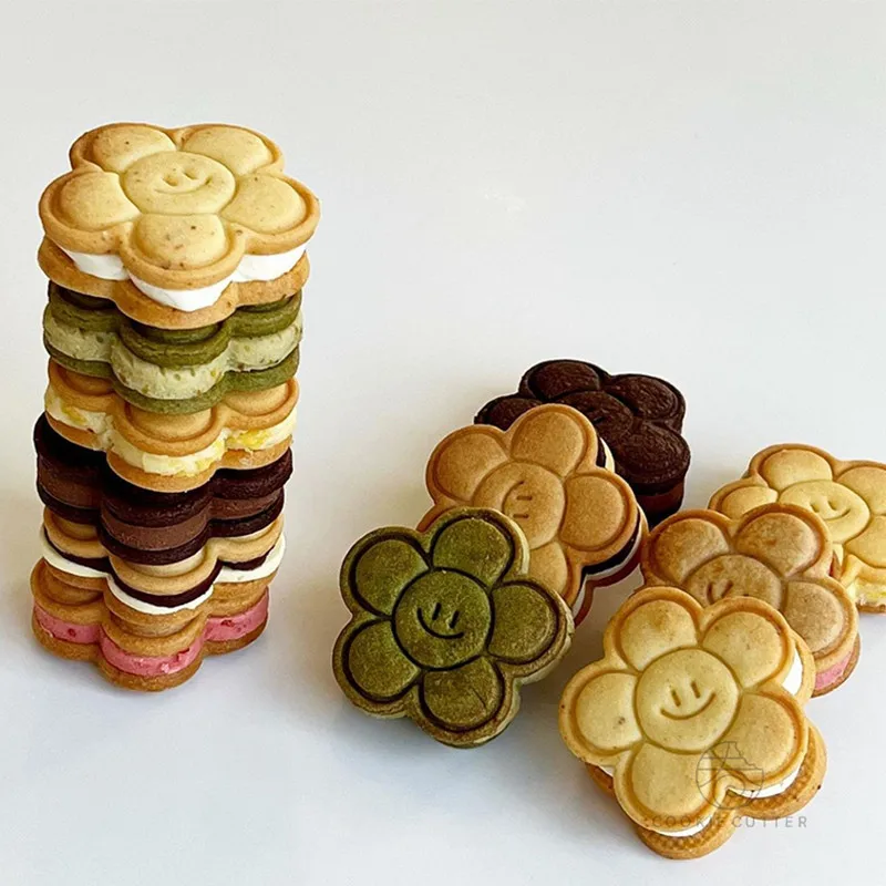 Niedliche Sonnenblume Aus stecher Kunststoff Keks Fudge Dessert Stempel DIY Fondant Kuchen Süßigkeiten Form Küche Gebäck Backwerk zeuge