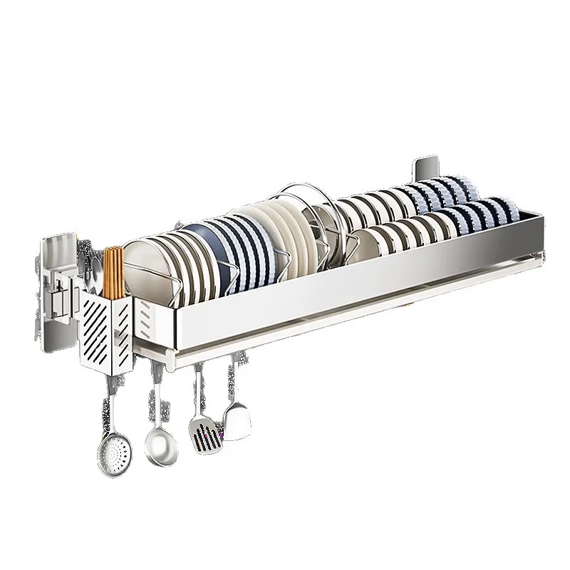 

304 stainless steel kitchen rack, wall-mounted dish rack