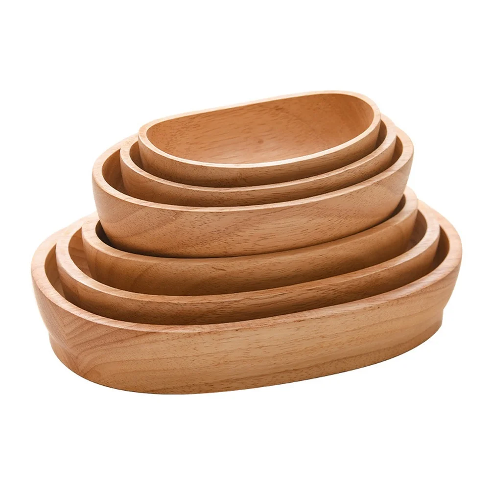 Wooden Boat Bowl Multi Purpose Natural Wood Serving Platter For Dessert Candy Sushi And Condiments  Wood Tray For Home