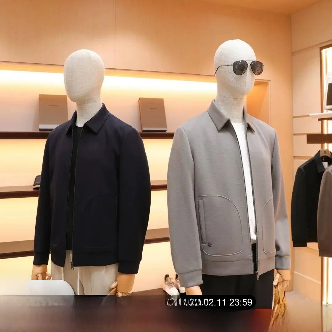 

Итальянская роскошная мужская деловая повседневная шерстяная смесь с джатовым воротником, универсальная осенняя мода, полиэстер, нейлон, акриловая ткань