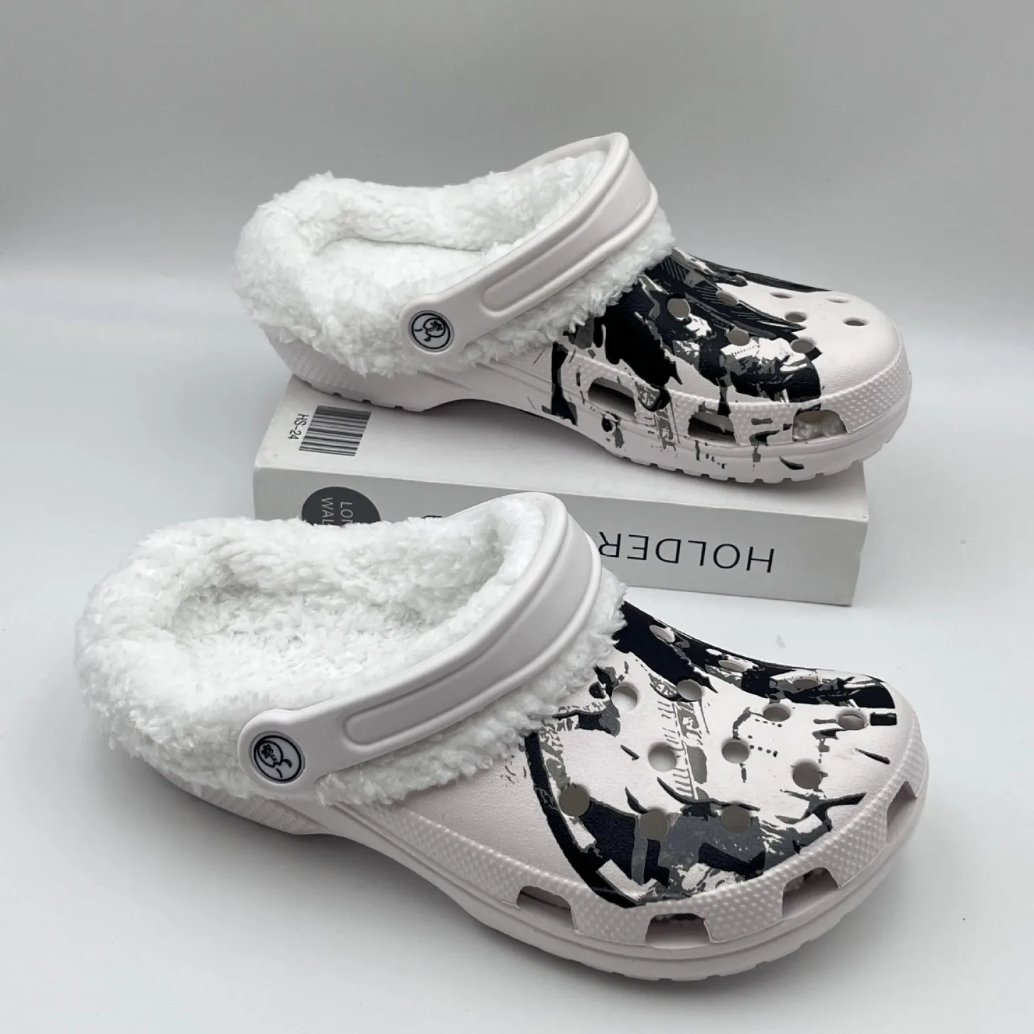 winter velvet new star hole shoes flat men wear comfortable stepping on shit feeling non-slip soft bottom bag head slipperswomen view 4
