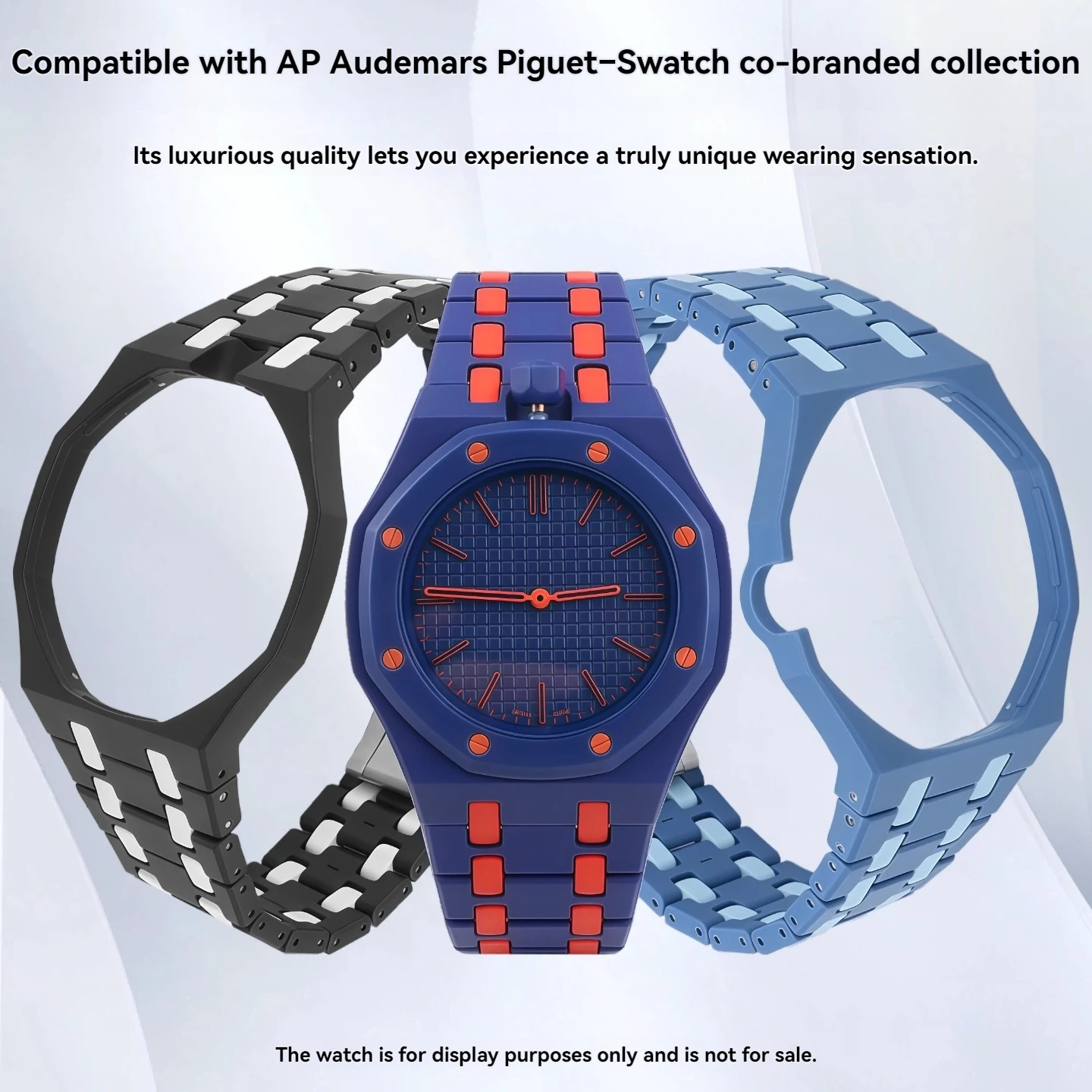 Compatible with Swatch AP Royal POP Ceramic Case & Strap Set, Biological Ceramic Replacement Kit, Durable Upgrade Mod