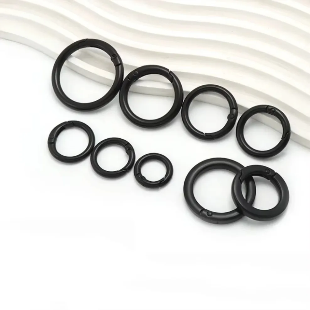 5-100Pcs Keyring Zinc Alloy Spring Ring Open Circle Keychain Metal Round Buckle Box Bag Webbing Circular Hook Key Ring