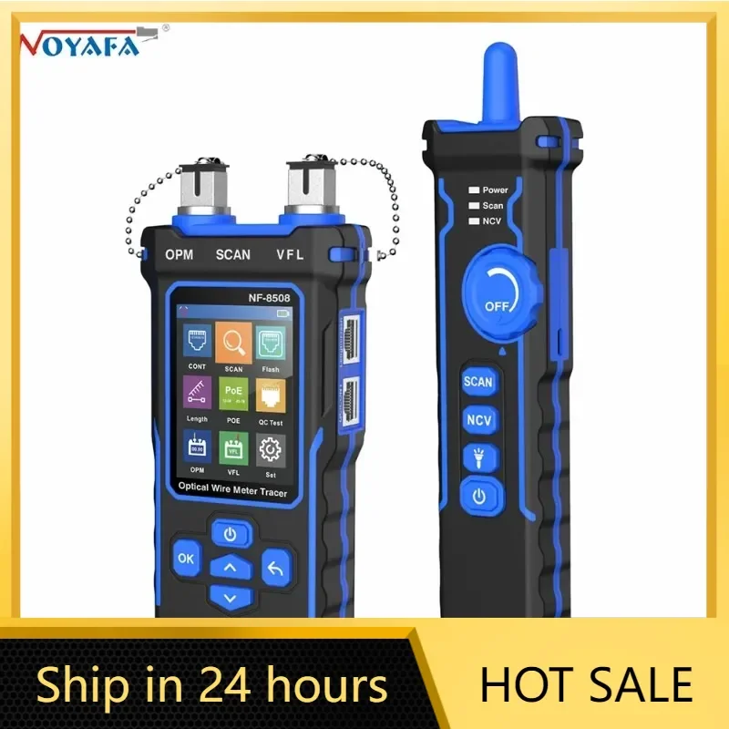 

NOYAFA NF-8508 Network Cable Tester LAN Optical Power Meter Tester LCD Display Measure Length Wiremap Tester Cable Tracker