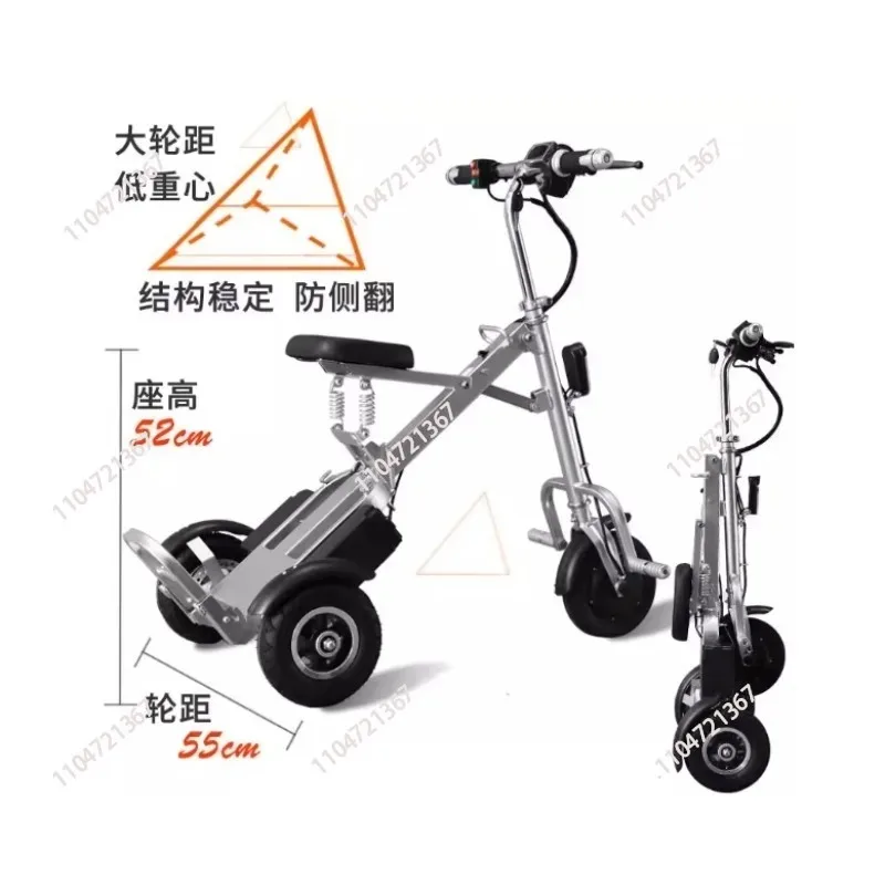 With Seat For Old People 3 Wheel Electric Adult Tricycle Mobility Scooter For Travel With Basket Folding Mini Electric Scooter