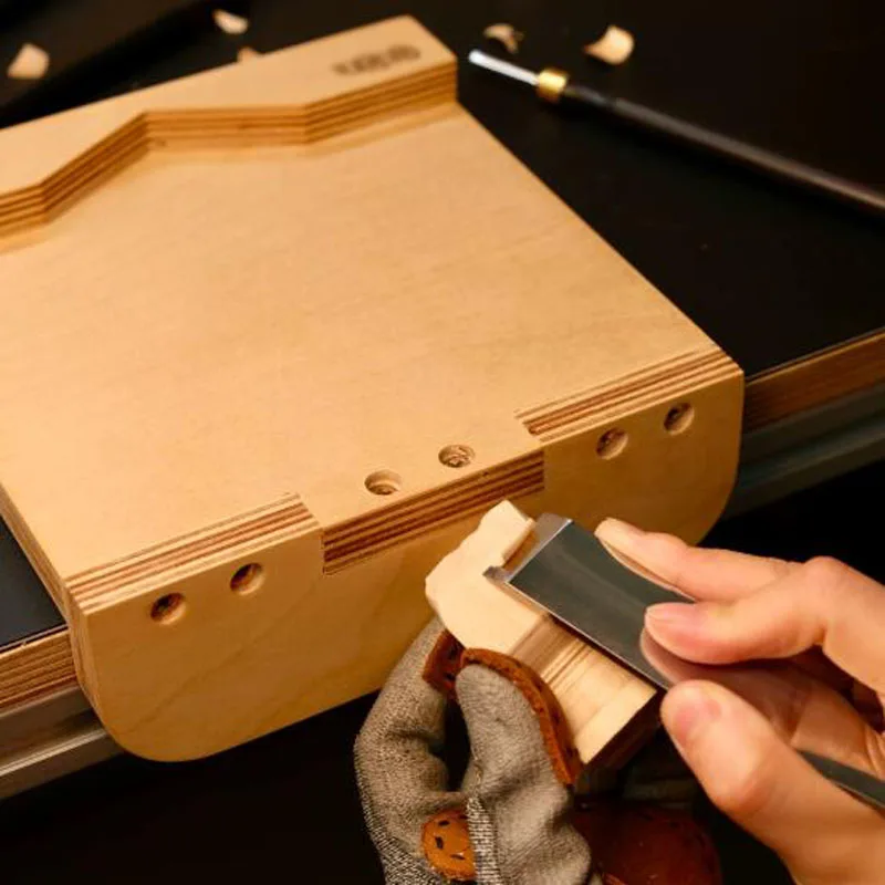 15mm Birch Plywood Wood Carving Desktop Pad with Stop Block Carving Bench Board Protect Your Table And Tools