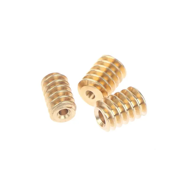 2PCS 0.5 Modulus 1.98mm/2.28mm/ 2.98mm Aperture Hole Diameter Single-head Copper Worm Gear Matching 2mm/2.3mm/3mm Shaft