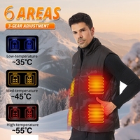 Men Intelligent Headed Vest USB Electric Smart Heating Vest 11 Areas Zone for Outdoor Hunting for Sports Hiking Skiing Oversized