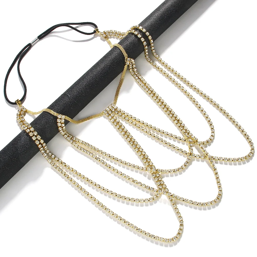 Fashion Rhinestone MultiLayered Thigh Chain Leg Accessories Rave Outfit Crystal Body Chain Bikini Jewelry Belt Elasticity Gifts