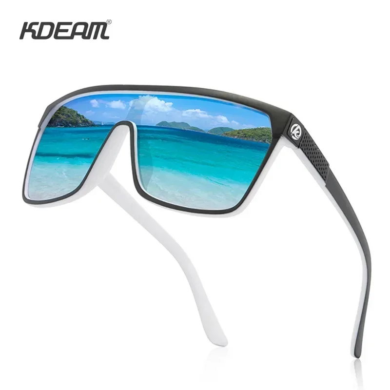 

European and American large frame one-piece windproof glasses colorful real film polarized sunglasses outdoor cycling glasses