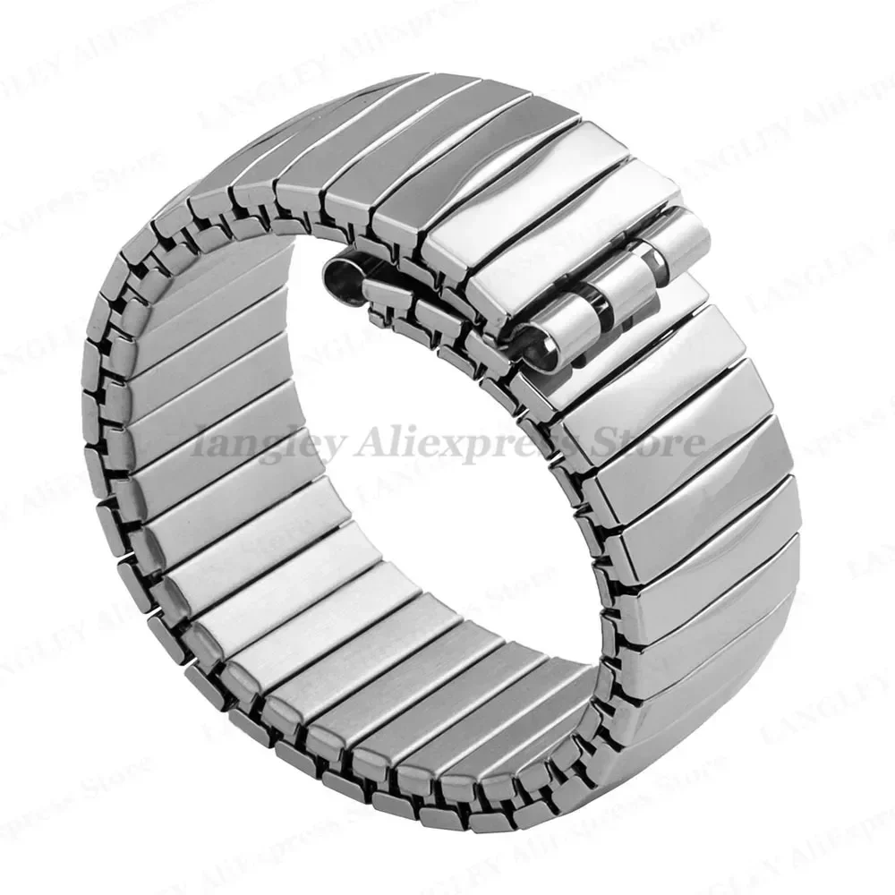 Elastic Metal Watch Band for Swatch Watch 17mm 19mm 20mm Stretch Expansion Stainless Steel Strap Men Women Wristband Accessories