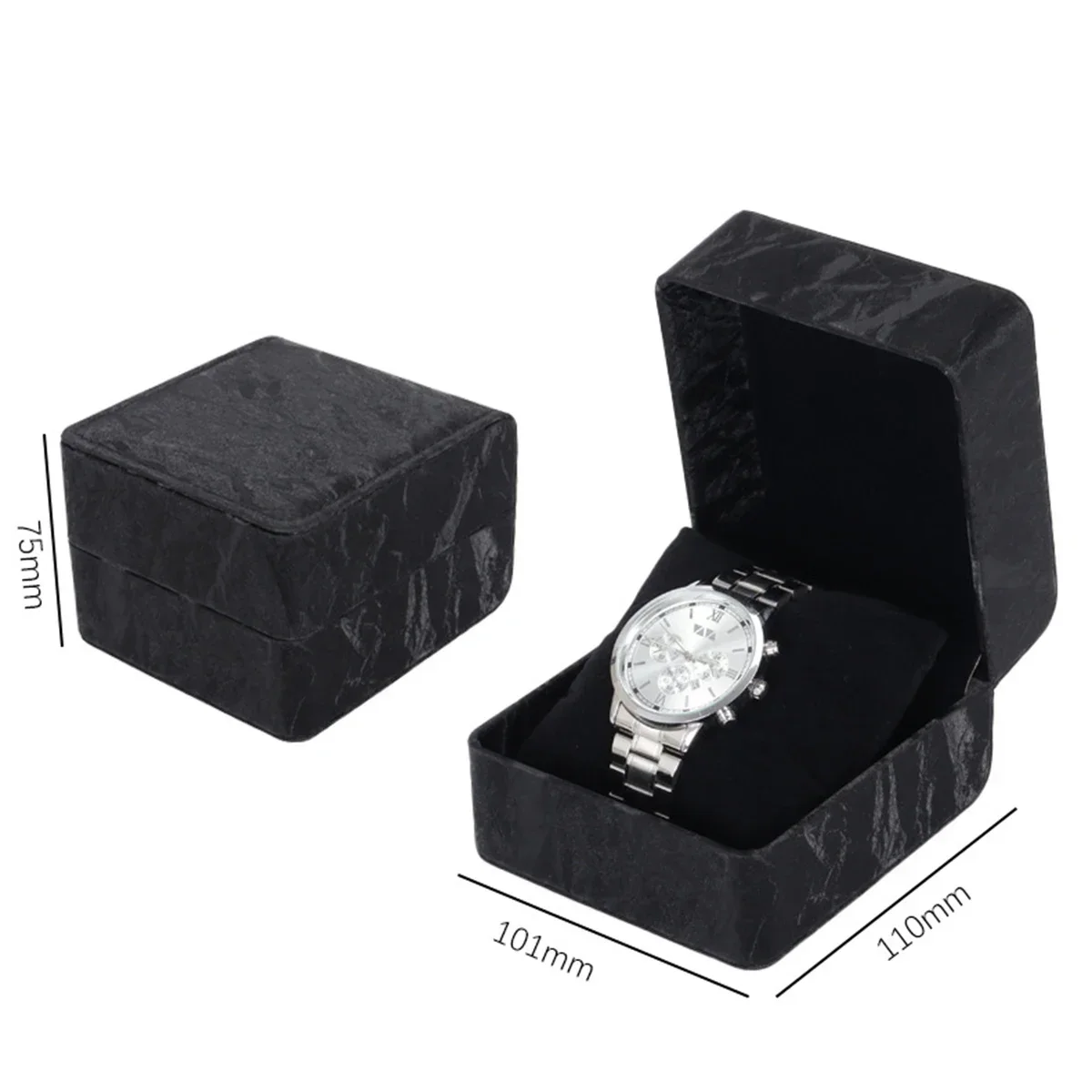 Packaging and Display Watch Boxes Gift Black Boxes Paper Decorative Bracelet Boxes Paper Jewellery Accessorie With Pillow Holder