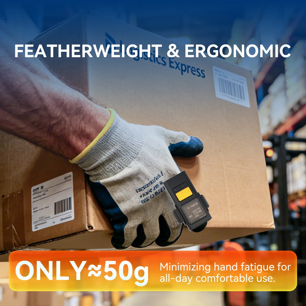 NETUM RW185 Portable Ring Barcode Scanner, 2.4G USB-C Compatible With Phone Tablet PDA Warehouse Management