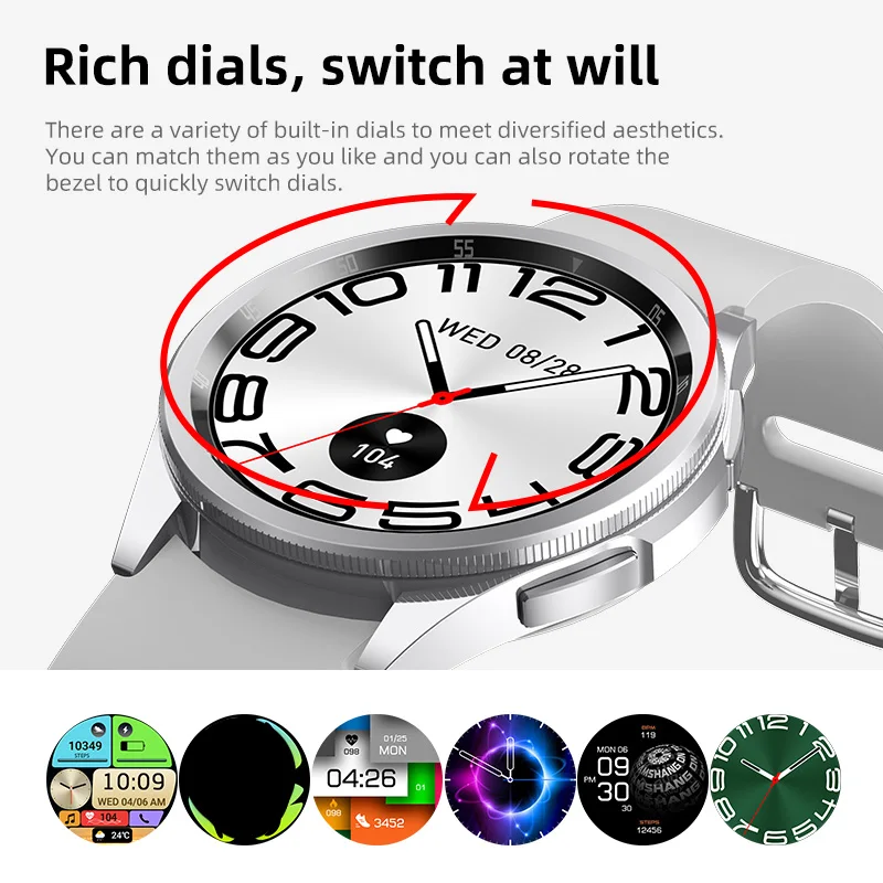 JS Watch 6 Max AMOLED 스마트 워치 회전 베젤, 듀얼 버튼, 블루투스 무선 충전 스마트워치, 스포츠 여성, 1.43 인치
