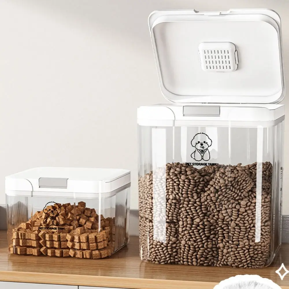 

Влагонепроницаемый контейнер для хранения корма для домашних животных, большой емкости, защищенный от насекомых, герметичная емкость для корма для собак, прозрачная крышка с откидным механизмом