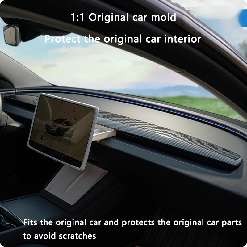 For Tesla Model 3 Highland Dashboard Cover Trim Model Y Juniper  Air Outlet Trim Strip Panel Stylish Interior Car Accessories