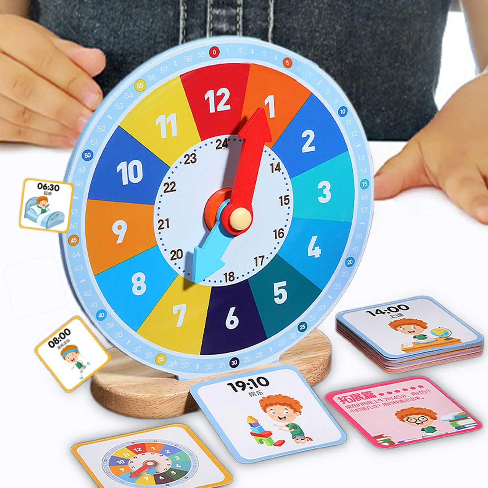 

Analog Teaching Clock with Flashing Cards Motor Skills Learning Activities Time