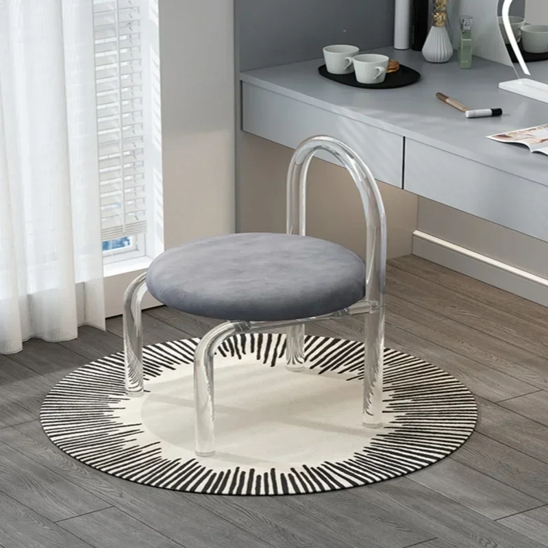 Acrylic Transparent Makeup Chair, Casual Light Luxury Dining Stool for Bedrooms, Dressing Rooms, Hot New Design