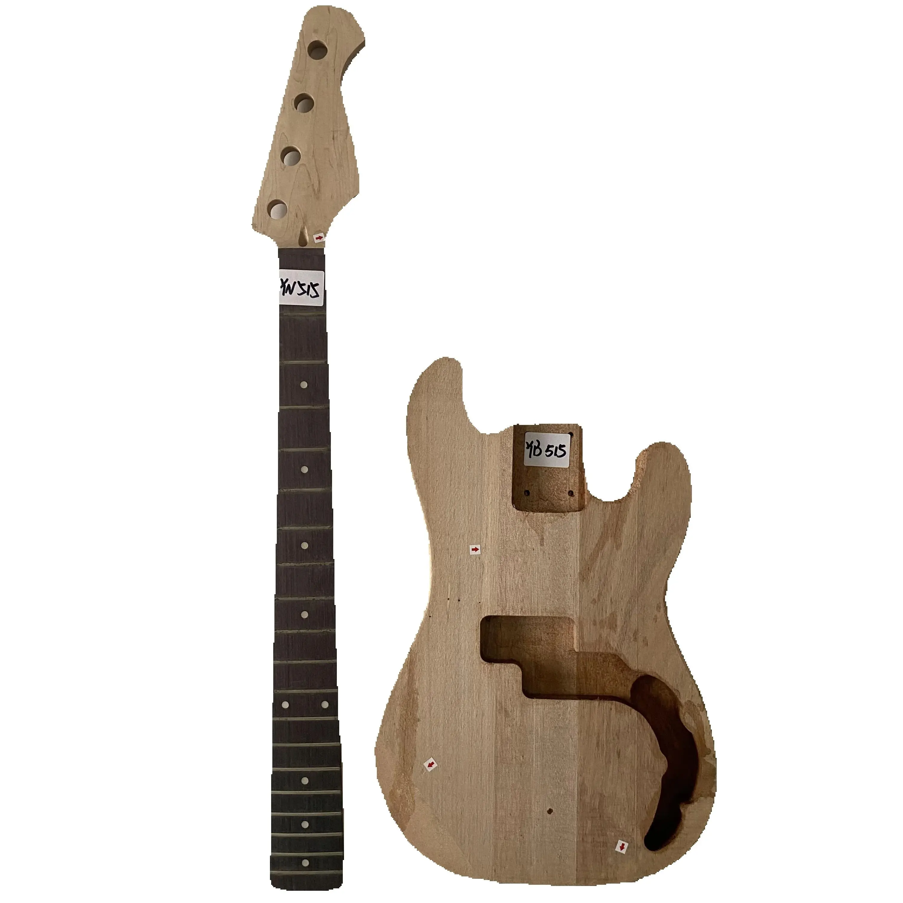 

YN515YB515 Мини-комплекты для электрических басов и путешествий, незаконченный корпус из цельного дерева с шеей, один комплект для DIY