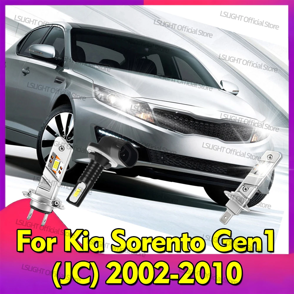 2/6x Faros LED 30000LM Bombillas para Auto 6000K Faros Antiniebla 12V Para Kia Sorento Gen1 (JC) 2002 2003 2004 2005 2006 2007 2008 2009 2010