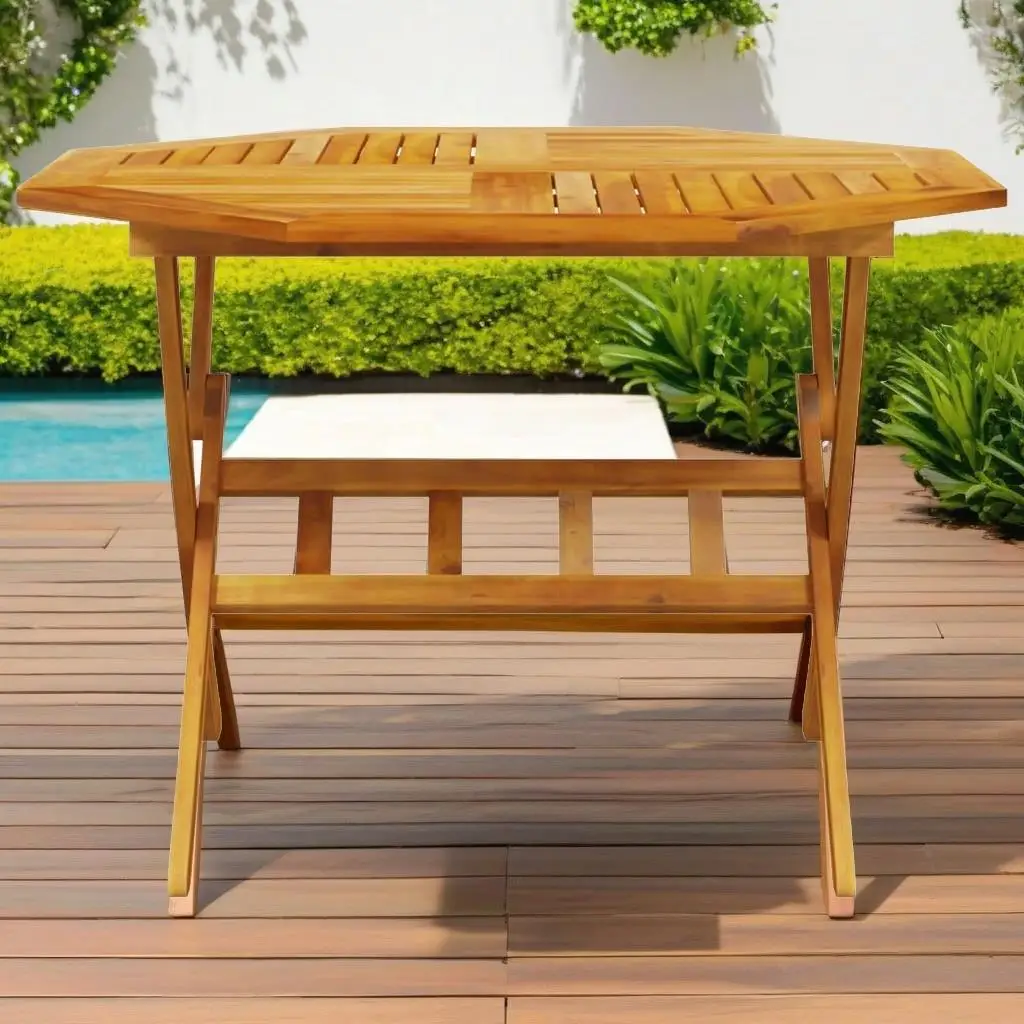 5-Piece Acacia Wood Folding Garden Dining Set - Stylish & Space-Saving Outdoor Furniture