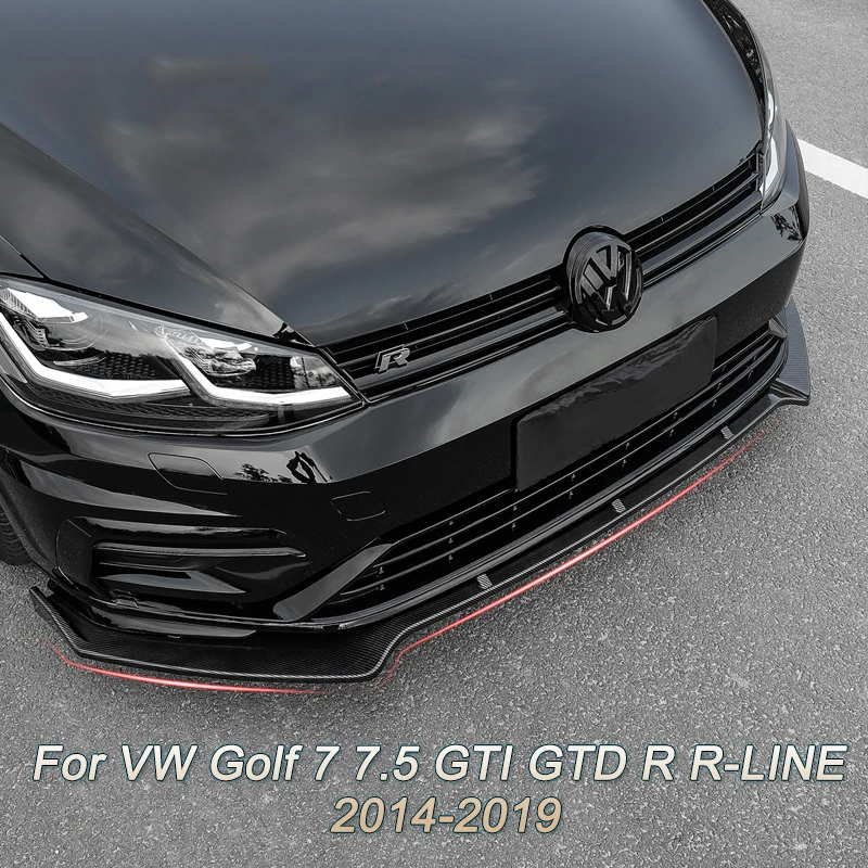 Front Lip Bumper Side Splitter Canrds Custom Body Kit For VW Golf 7 7.5 MK7 7.5 GTI GTD R R-LINE 2014-2019 Gloss Black Body Kits