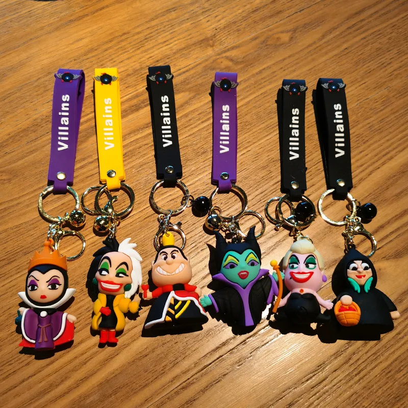 MINISO Funny Evil Cartoon Witch Keychain Men's and Women's Backpack Car Key Anime Pendant Party Decoration Children's Toy Gift