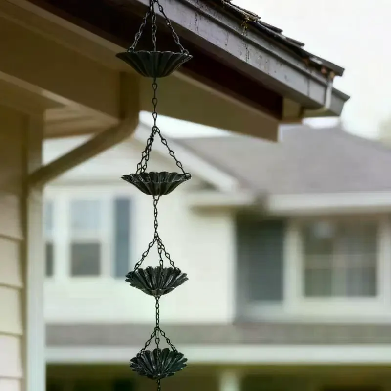 1Pcs Water Supply Chain Decoration Outdoor Rain Chain Metal Japanese Style Eaves Drainage Chain Villa Courtyard Rain Chain