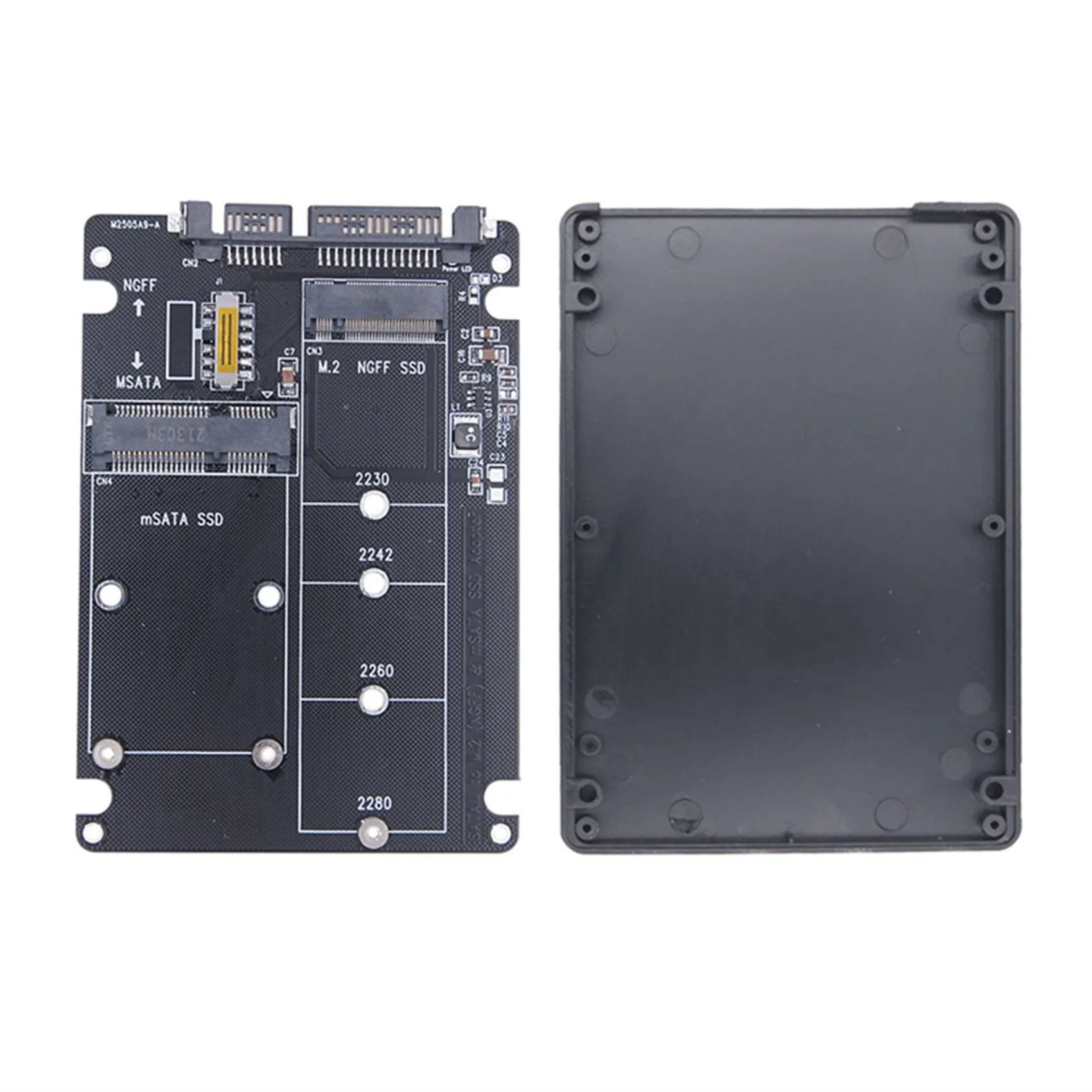 AB20-M.2 NGFF MSATA SSD a SATA 3.0 Scheda adattatore Scheda convertitore 2 in 1 Scheda adattatore SSD M.2 Custodia per disco rigido esterno