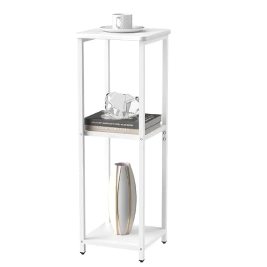 

Квадратный столик для напитков шириной 10 дюймов с регулируемыми ножками - 3-уровневый небольшой приставной столик для квартир, балконов и офисов, экономит пространство, легкий