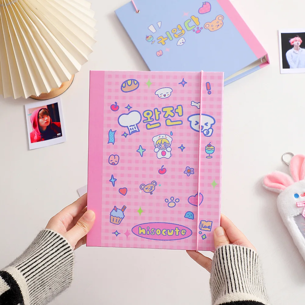 SKYSONIC Kawaii A5 Binder Collect Book Ring Hard Cover Bujo Journal Refills Bandage Polco Postcards Sticker Organizer