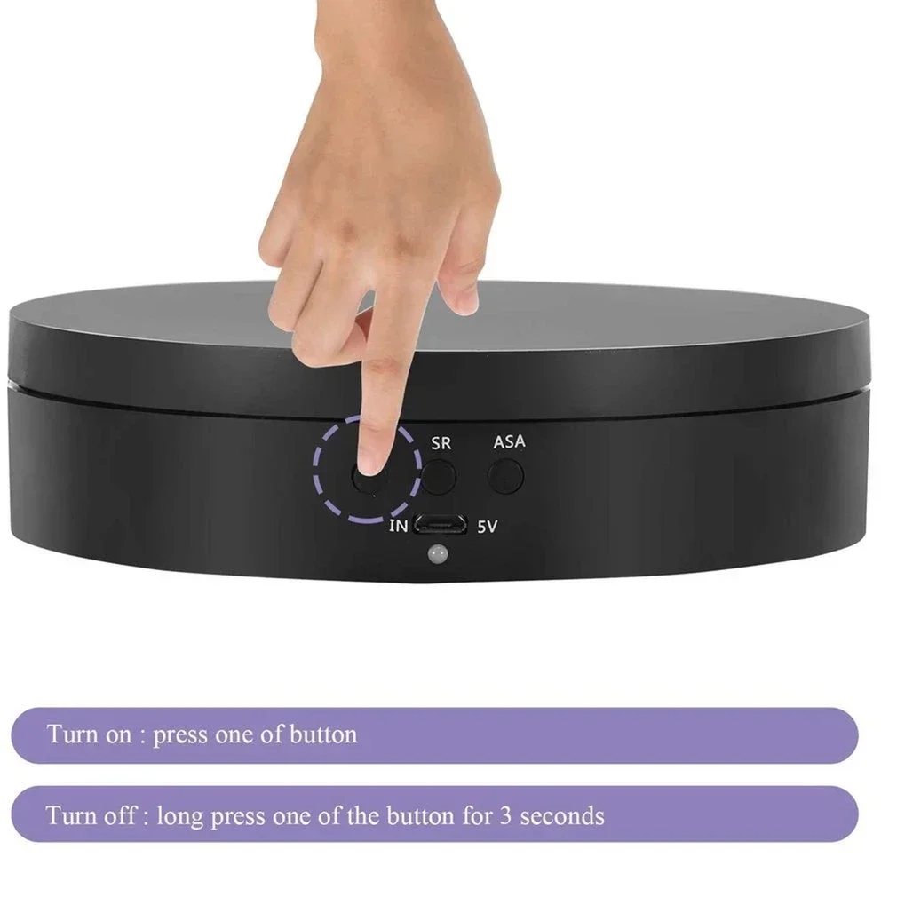 3 سرعات الكهربائية الدورية عرض موقف 360 درجة مجوهرات الدوار قاعدة دوارة طاولة دوارة للتصوير الفوتوغرافي تبادل لاطلاق النار الفيديو الدعامة