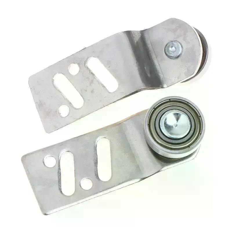 1Pair Stainless Steel Sliding Door Pulley Heavy-Duty Angled Sliding Door Runner With Steel Ball Bearings Hardware Track System